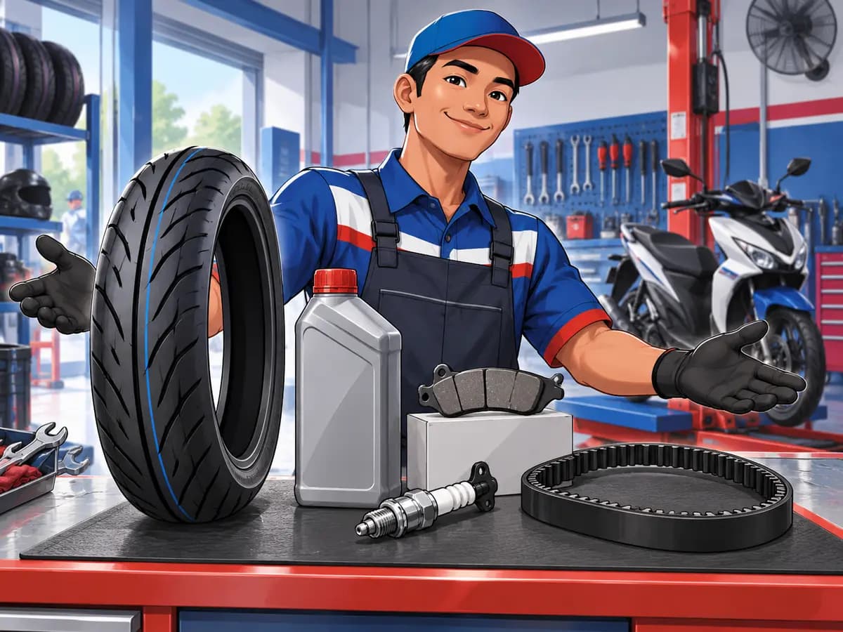 Ilustrasi mekanik dan pilihan komponen perawatan motor berkualitas